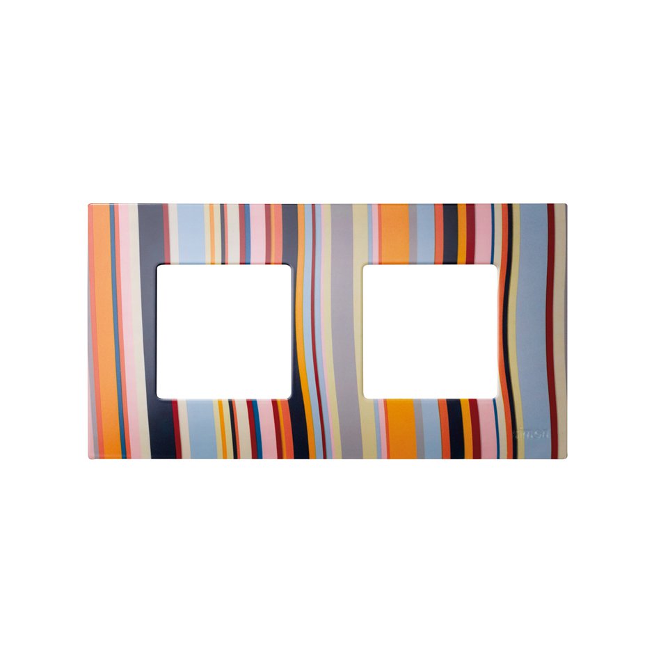 Interchangeable case for 2 elements frame multicoloured stripes Simon 27 Play