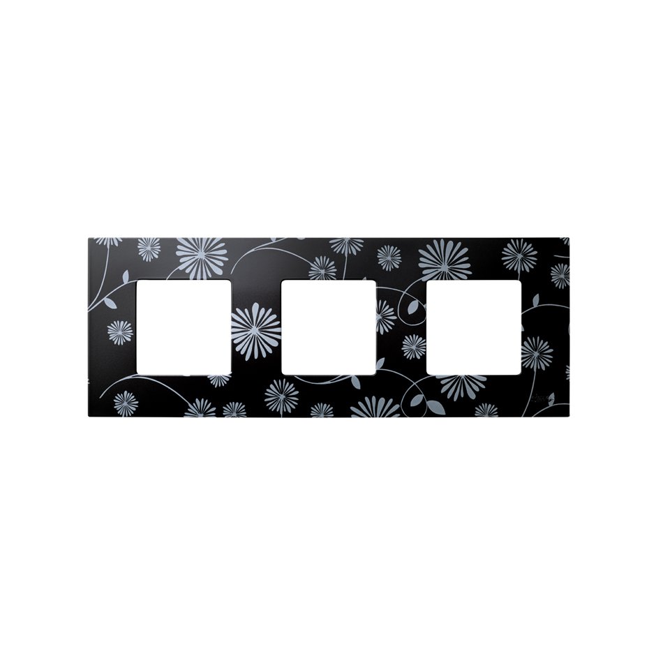 Interchangeable case for 3 elements frame black & white Simon 27 Play