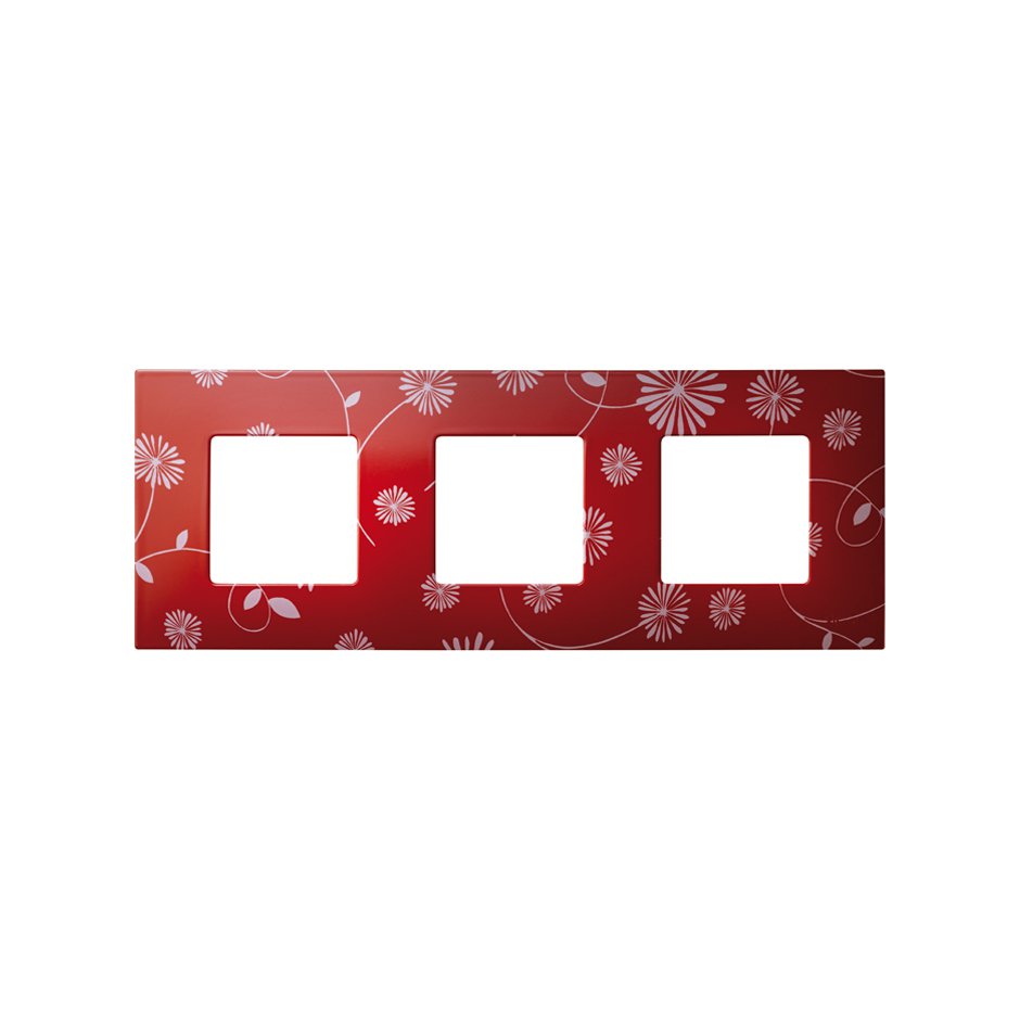 Interchangeable case for 3 elements frame red & white Simon 27 Play