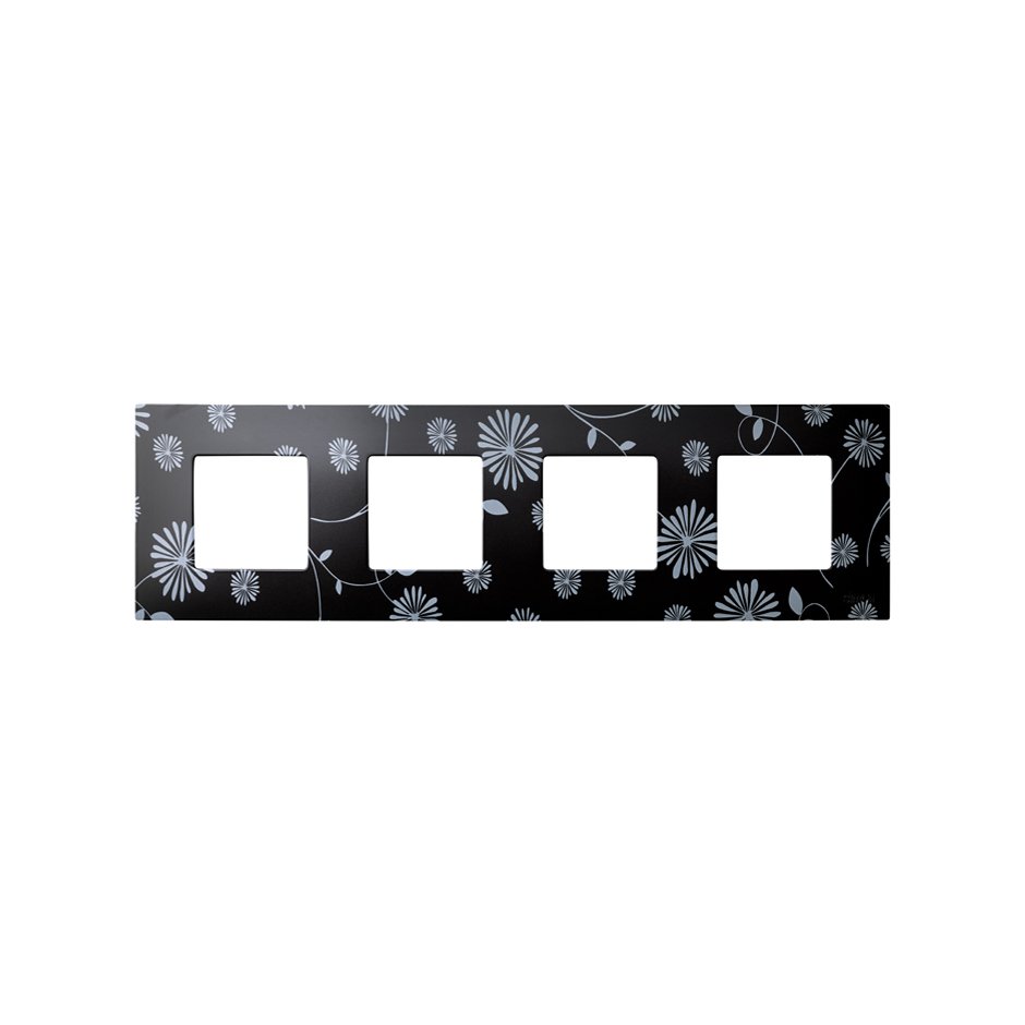 Interchangeable case for 4 elements frame black & white Simon 27 Play