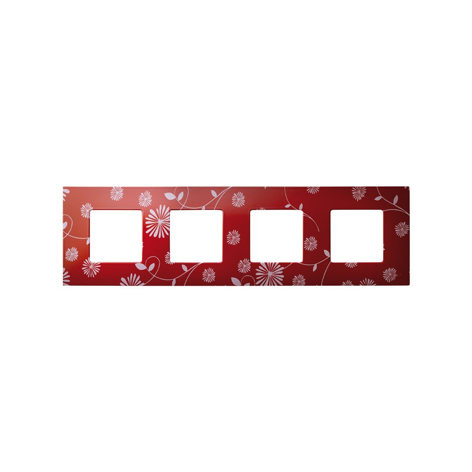 Interchangeable case for 4 elements frame red & white Simon 27 Play
