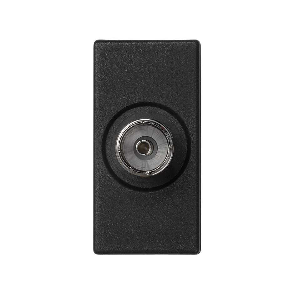 TV socket single IEC female with trim plate black Simon K45