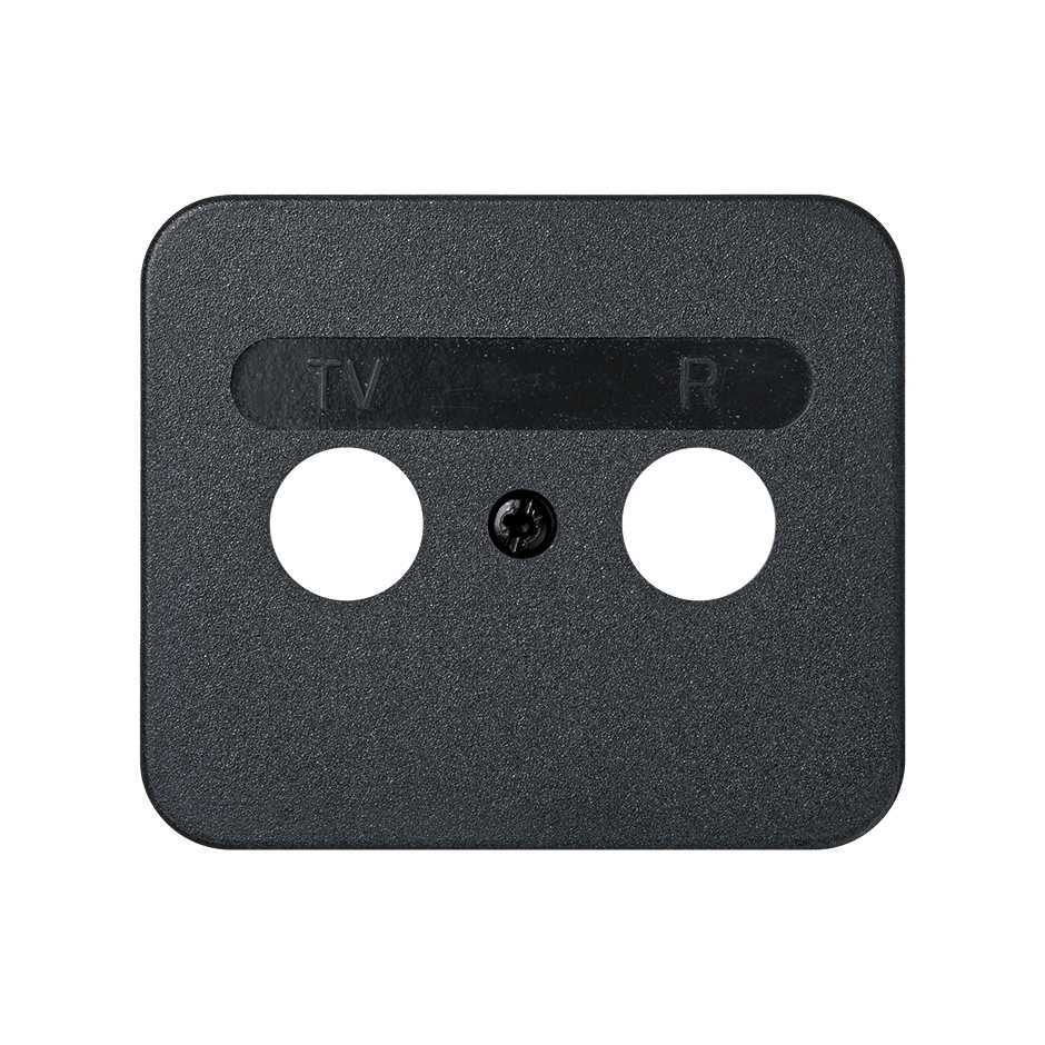 Plate for R/TV inductive sockets graphite Simon 75