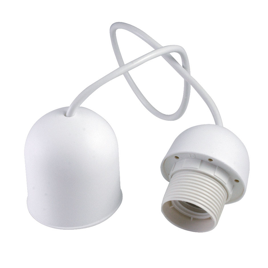 HANGING LAMP HOLDER E-27 WHITE 60CM CABLE 2X0.75MM² Simon Brico