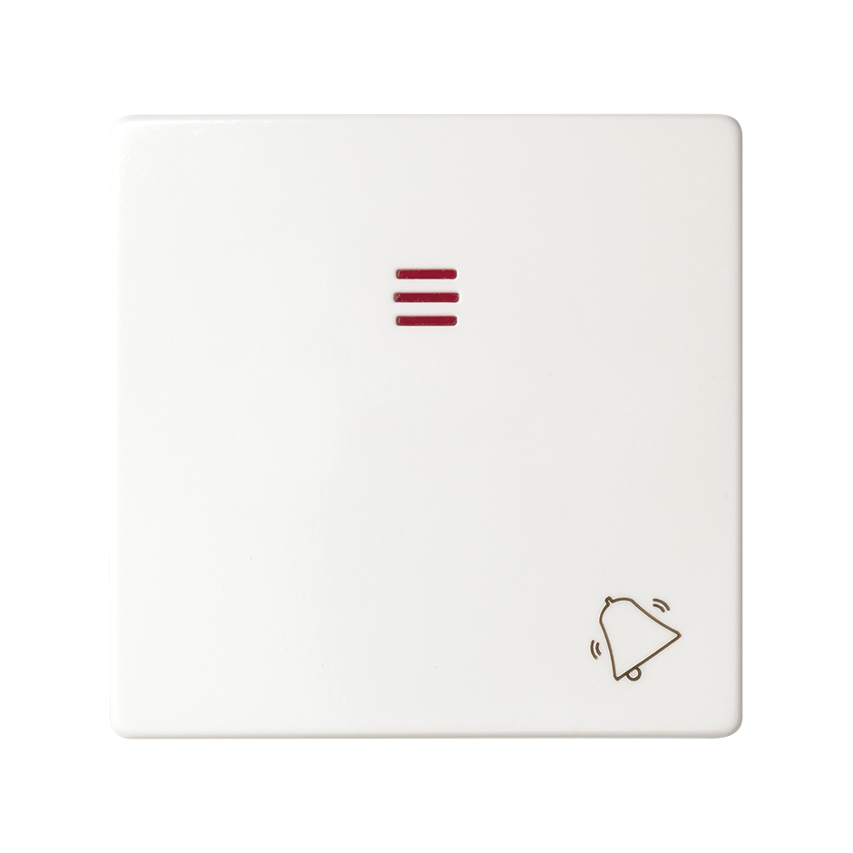Single rocker with viewer and bell symbol white Simon 82