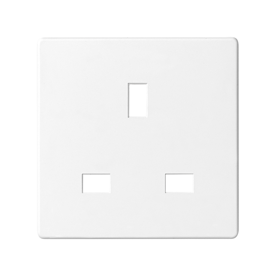 Cover with safety device for British socket outlet white Simon 82