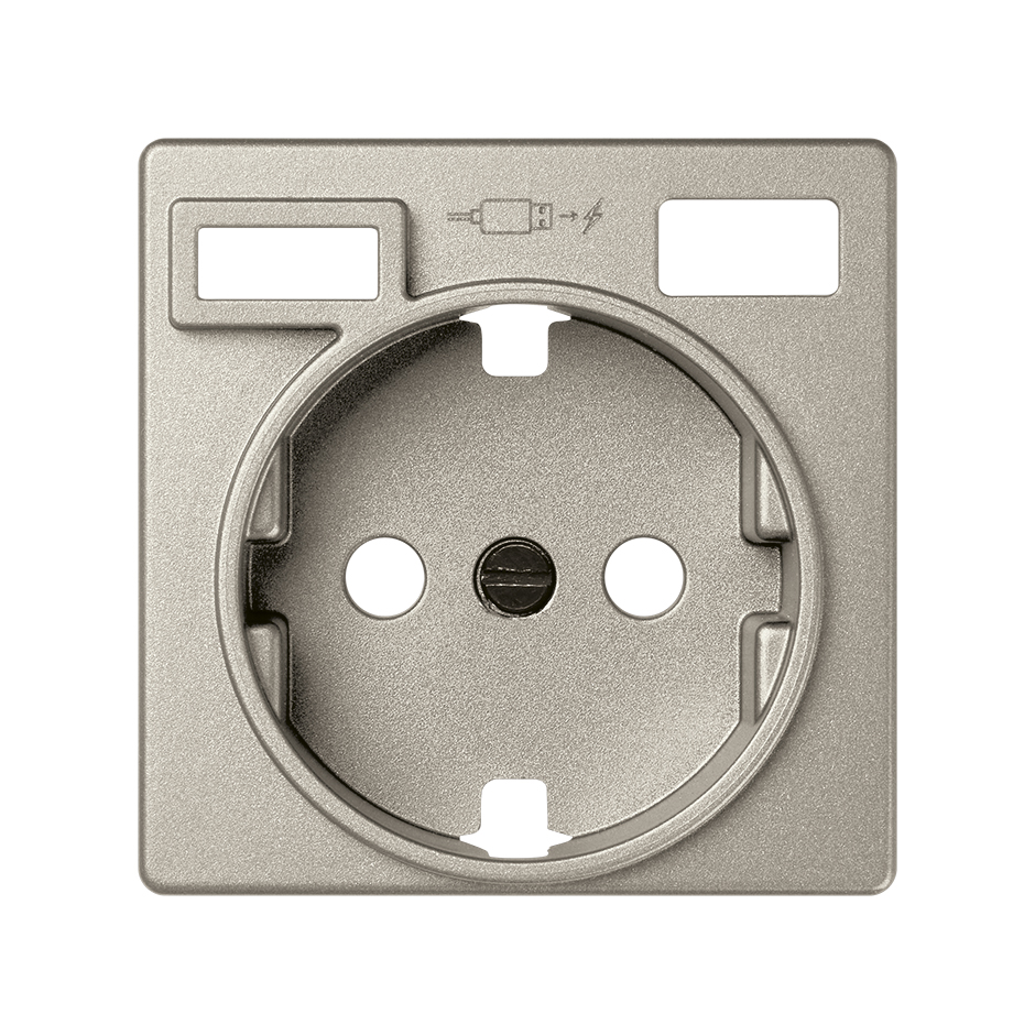 Tapa para la base de enchufe schuko con 2 cargadores USB A + C 10,5W cava Simon 82