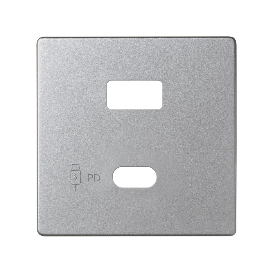 Накладка для зарядного устройства USB A+C цвета холодный алюминий Simon 82 Detail