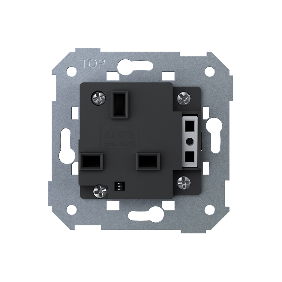 British socket outlet 13A 250V~ with switch and screw terminal connection system