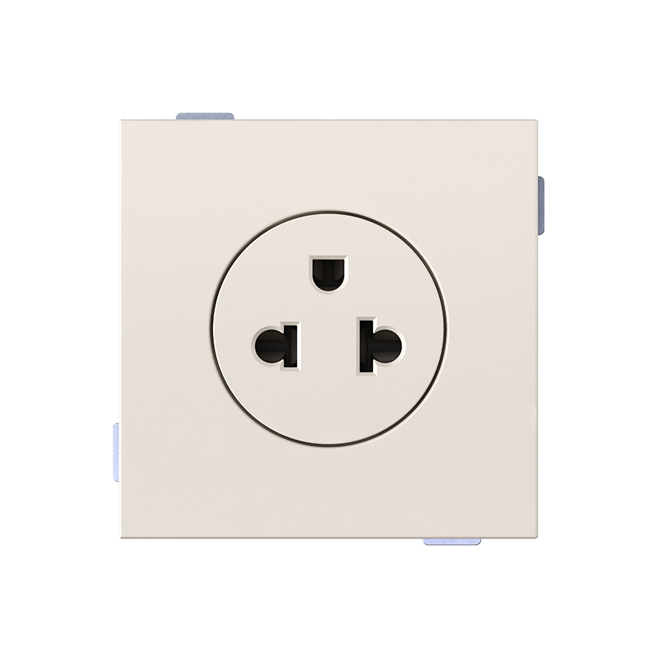 Euro-American modular socket base 16A 127/250 V~ with screw terminal connection sand matte Simon 360