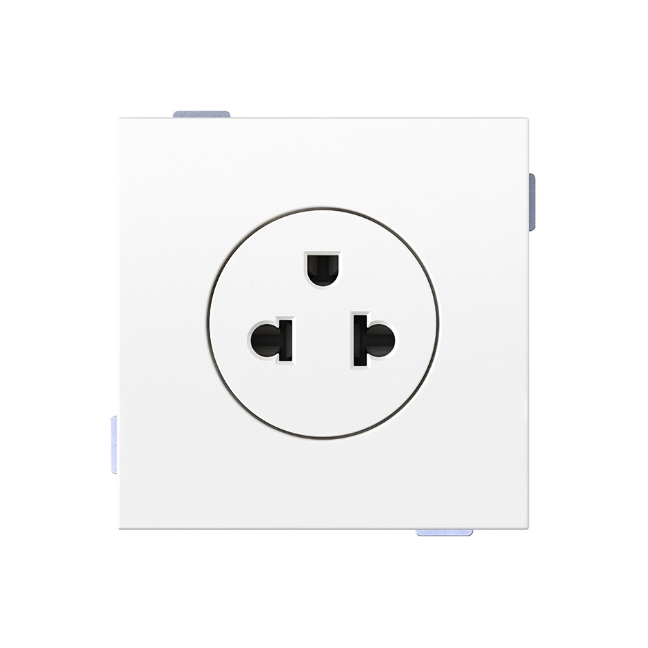 Euro-American modular socket base 16A 127/250 V~ with screw terminal connection system white matte Simon 360