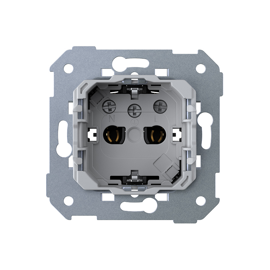 Base de enchufe schuko CLEAN modular 16A 127/250 V~ con sistema de embornamiento a tornillo Simon 75