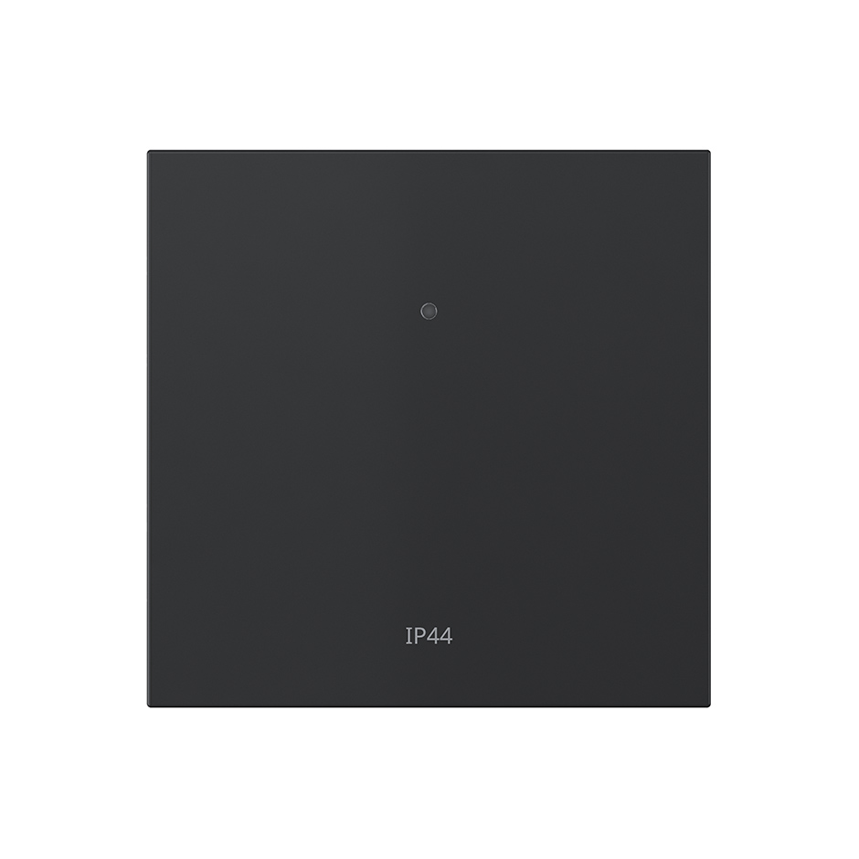 Tecla individual con visor para mecanismo IP44 pulsante negro mate Simon 360