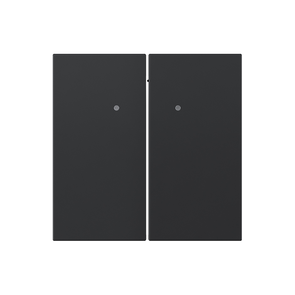 Double rocker with viewer for push button mechanism matte black Simon 360