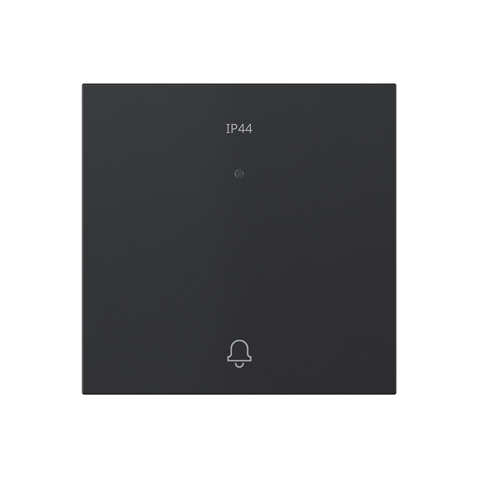 Individual rocker for bell push button with engraved bell IP44 push black matte Simon 360