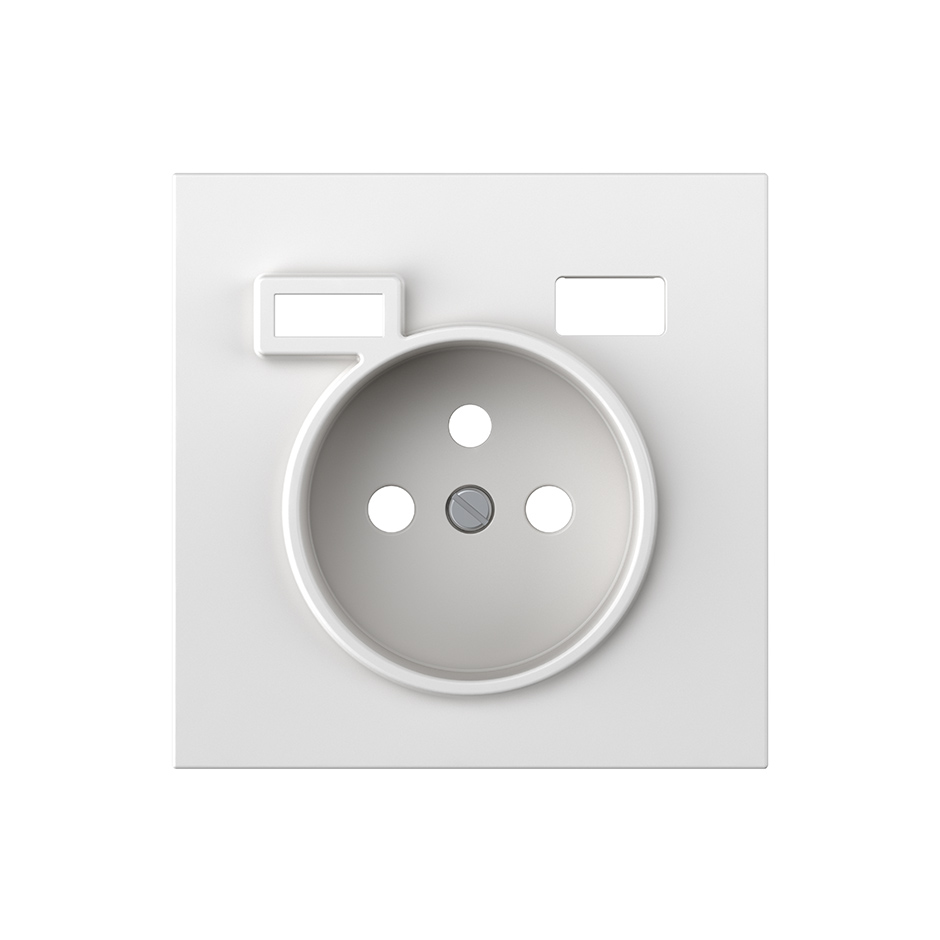 Plaque pour prise française + 2USB A+C blanc mat Simon 360