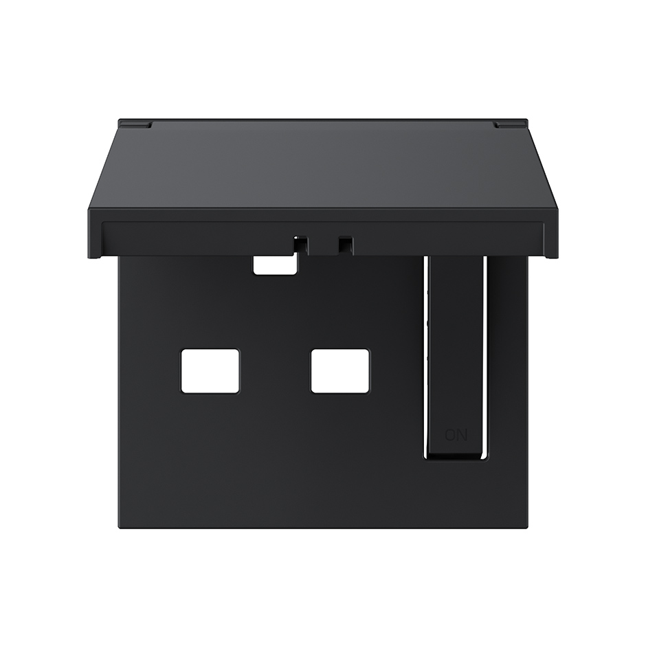 Tapa IP44 con dispositivo de seguridad para la base de enchufe británica negro mate Simon 360