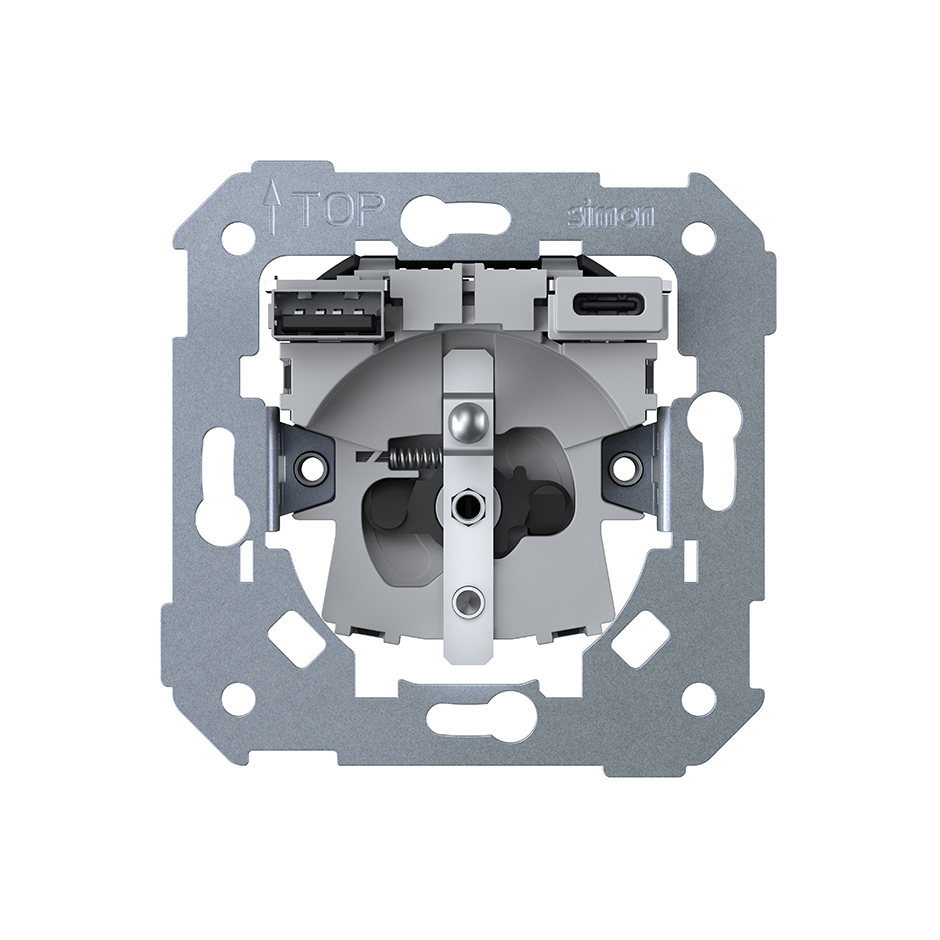 Base de enchufe francesa + 2USB A+C Simon 75