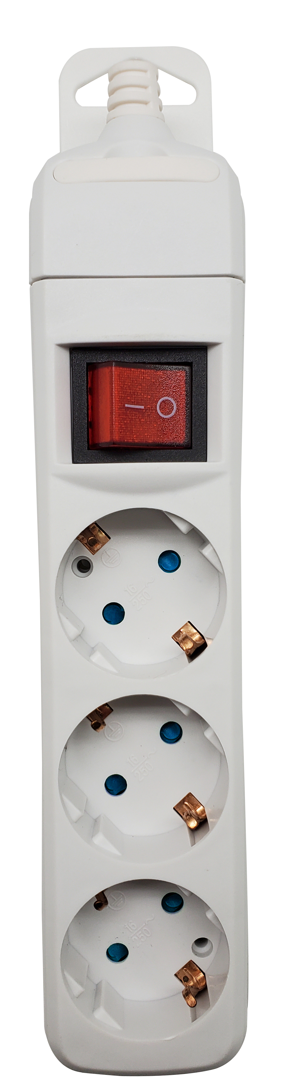 POWER STRIP 3 SCHUKO SOCKETS WITH SWITCH WHITE
