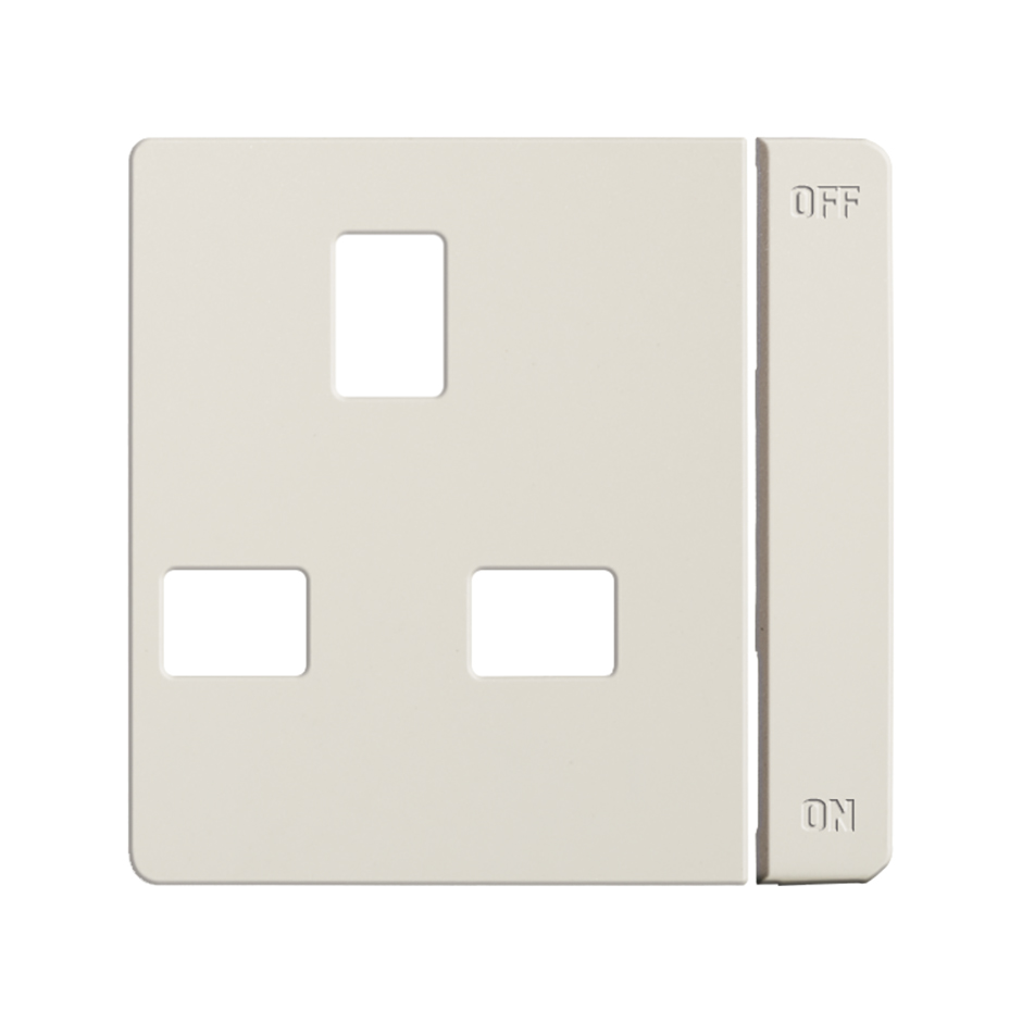 Cover with safety device for British socket outlet with switch ivory Simon 82