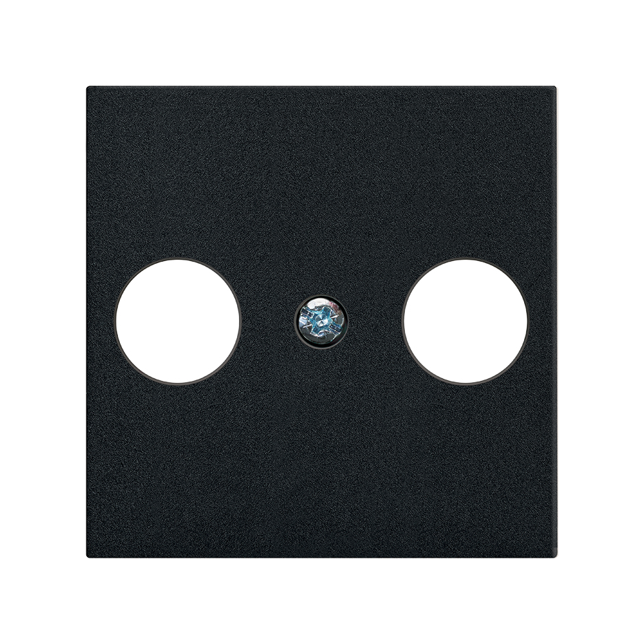 Cover for R-TV+SAT signal socket outlet black matte Simon 270