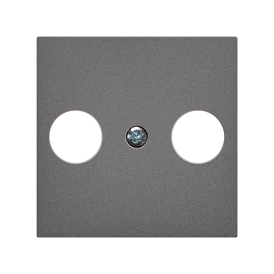 Cover for R-TV+SAT signal socket outlet titanium Simon 270
