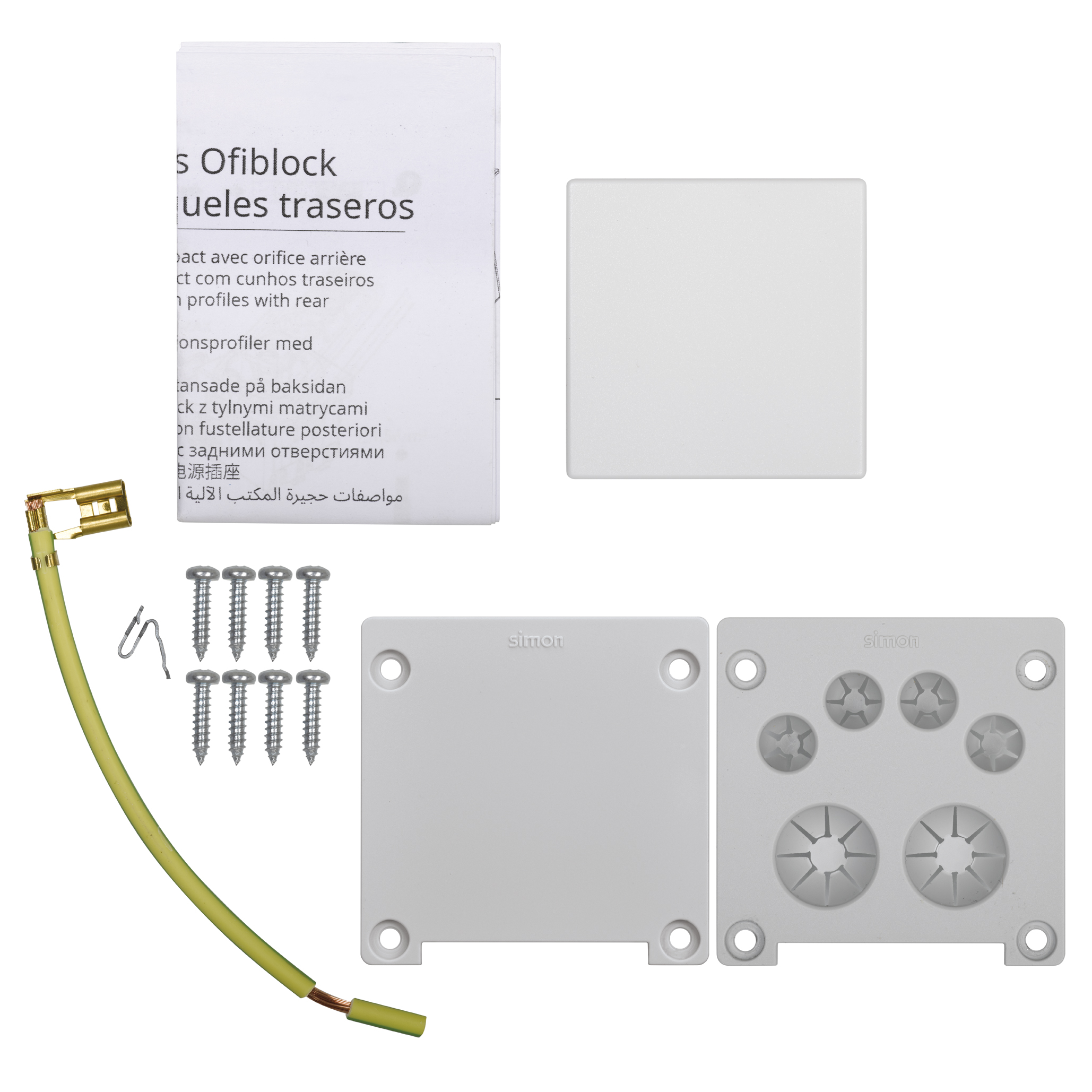 Perfil de alumínio Ofiblock Compact com 5 elementos branco Simon K45 ...