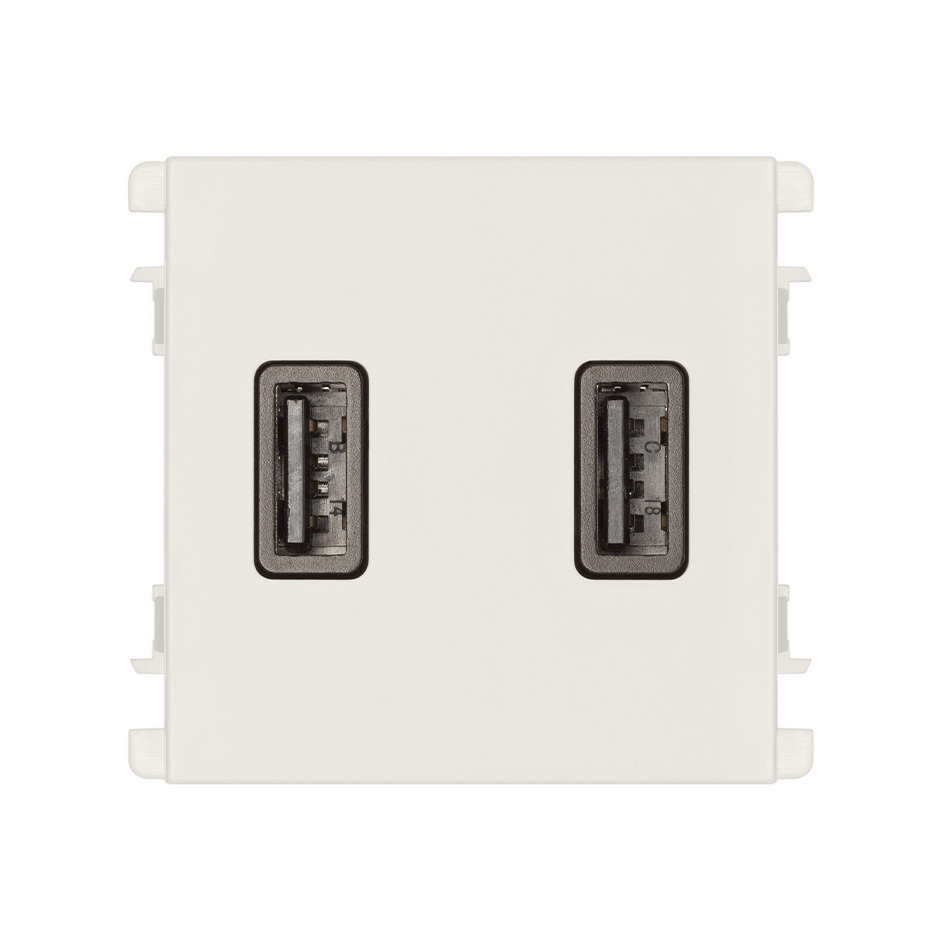 Cargador  USB doble  A+A Smartcharge 3.1A 127/30V~ blanco Simon 26