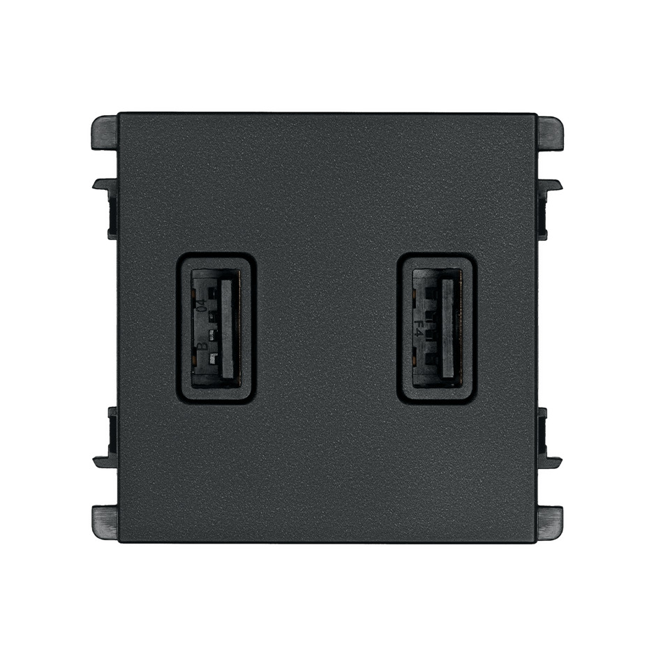 Cargador  USB doble  A+A Smartcharge 3.1A 127/30V~ grafito Simon 26
