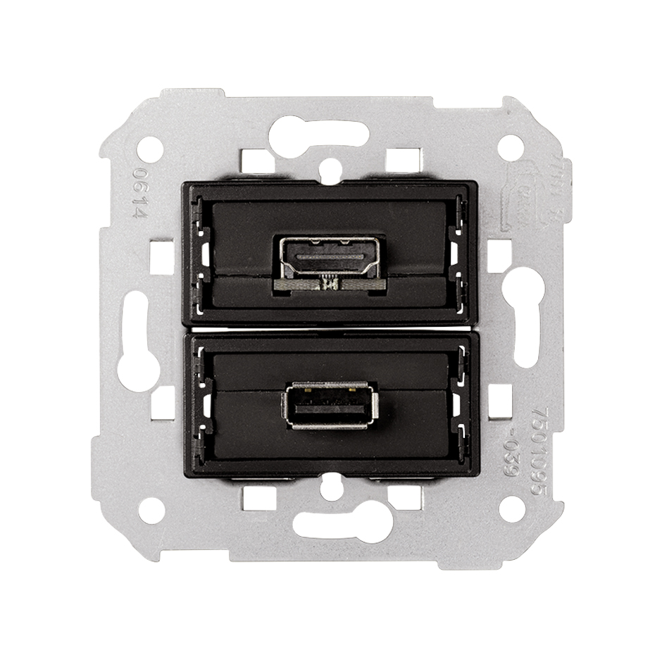 Conector HDMI v1.4 + conector USB 2.0 tipo A Simon 75