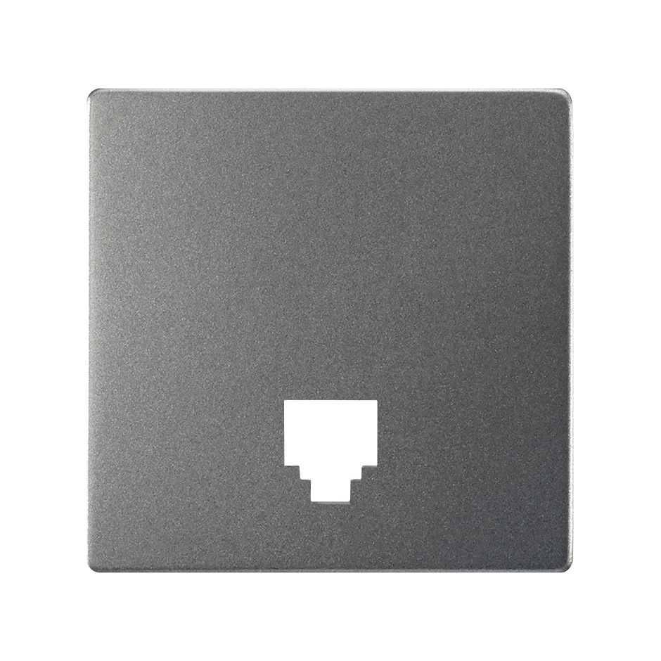 Placa para tomadas telefónicas com conetores RJ11 e RJ12 titânio Simon 82 Concept