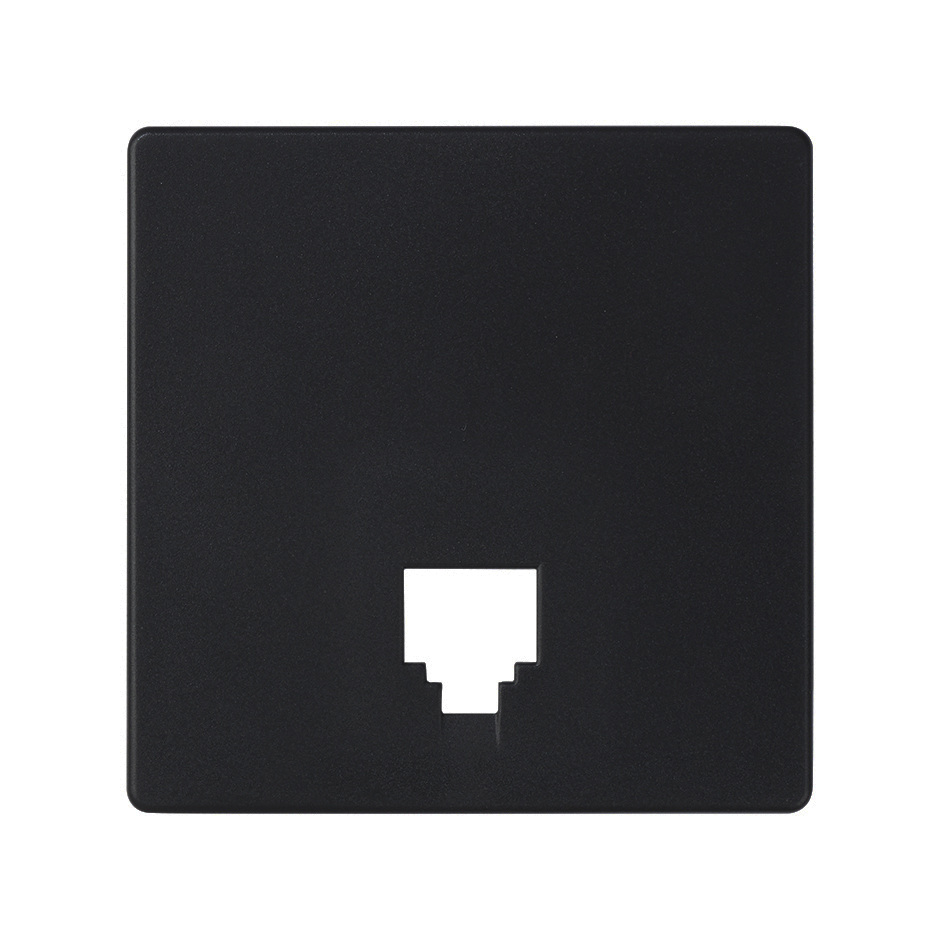 Plaque pour prises téléphoniques avec connecteurs RJ11 et RJ12 noir mat Simon 82 Concept