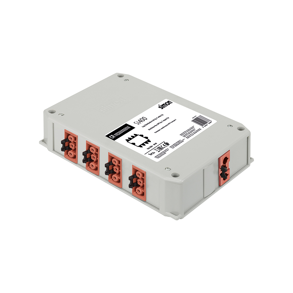Distribution box of 1 stabilized circuit (UPS) with 1 input of 3 poles with Wieland GST18i figure and 10 outputs of 3 poles