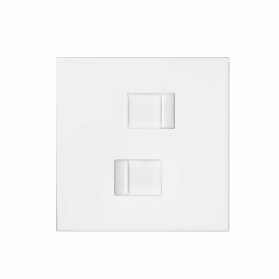 Kit face avant pour 1 élément avec 2 connecteurs RJ45 blanc mat Simon 100