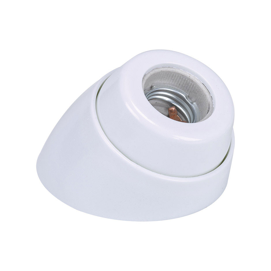 LAMP HOLDER BAKELITE CURVED SOCKET E-27 WHITE Simon Brico