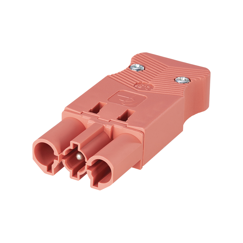 Flush-mounted quick connector "Female" 3-pole with patch cord locking system red Simon Electrical Wiring