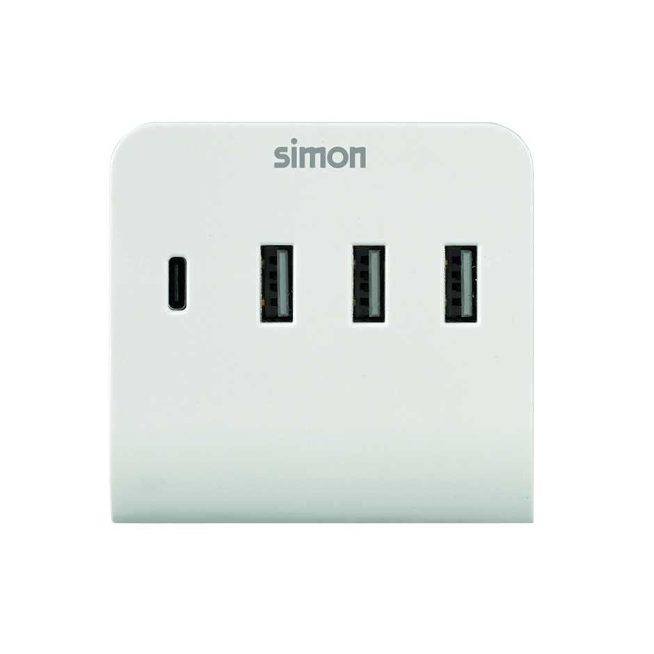 ADAPTER 3 USB A + 1 USB C WITH SMARTPHONE STAND SIMON