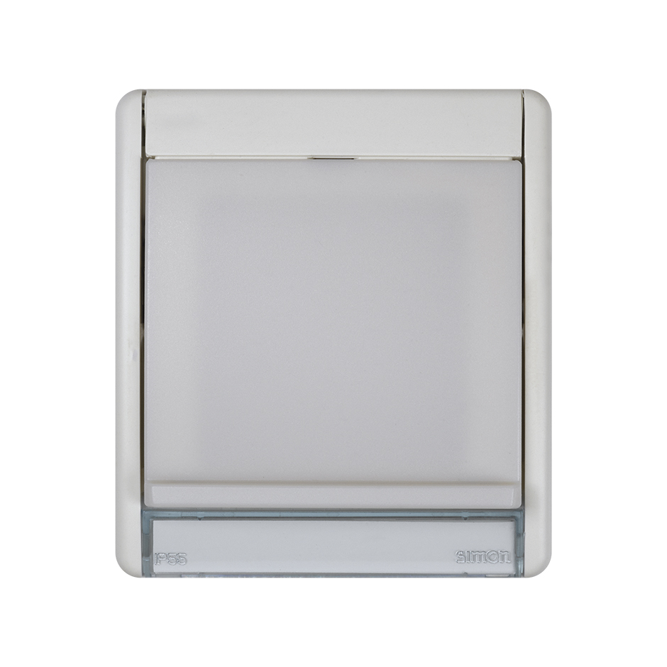 Cadre blanc avec couvercle pour balise de courtoisie translucide Simon Aqua