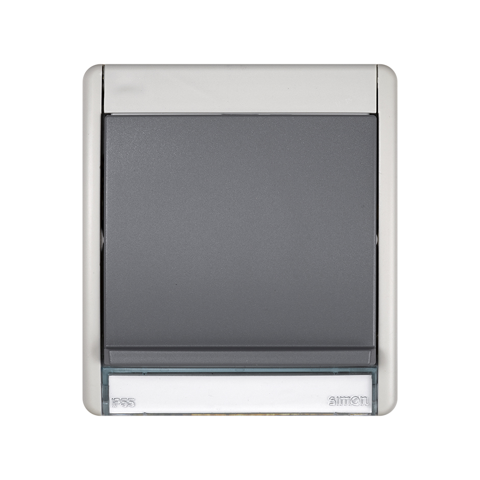 Toma de señal TV única componible IP55 gris Simon Aqua