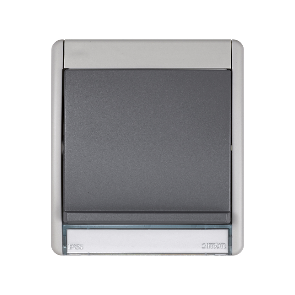 Tomada de sinal TV final modular IP55 cinza Simon Aqua