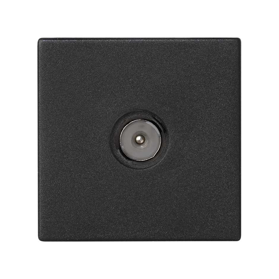 TV socket single IEC male with trim plate black Simon K45