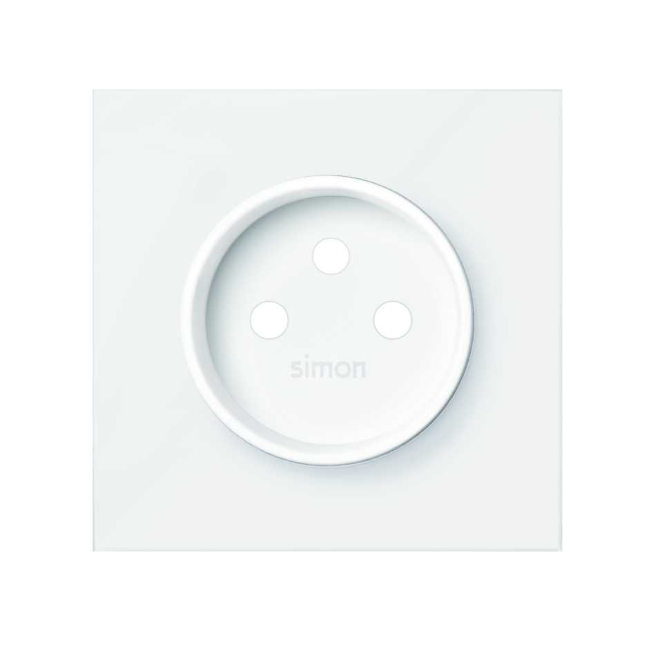 Front face kit for 1 element with 1 2P socket outlet matt white Simon 100