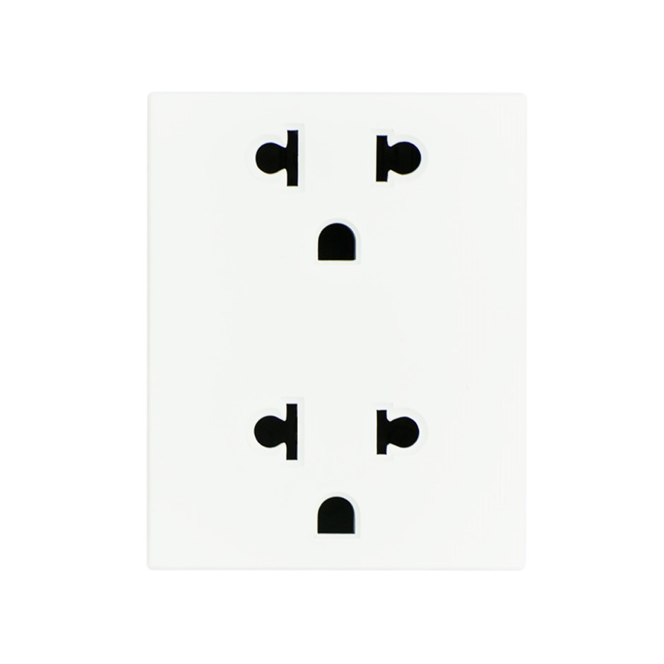 Toma de corriente euroamericana duplex 2P+T 15A 127-120V~ blanco Simon 82