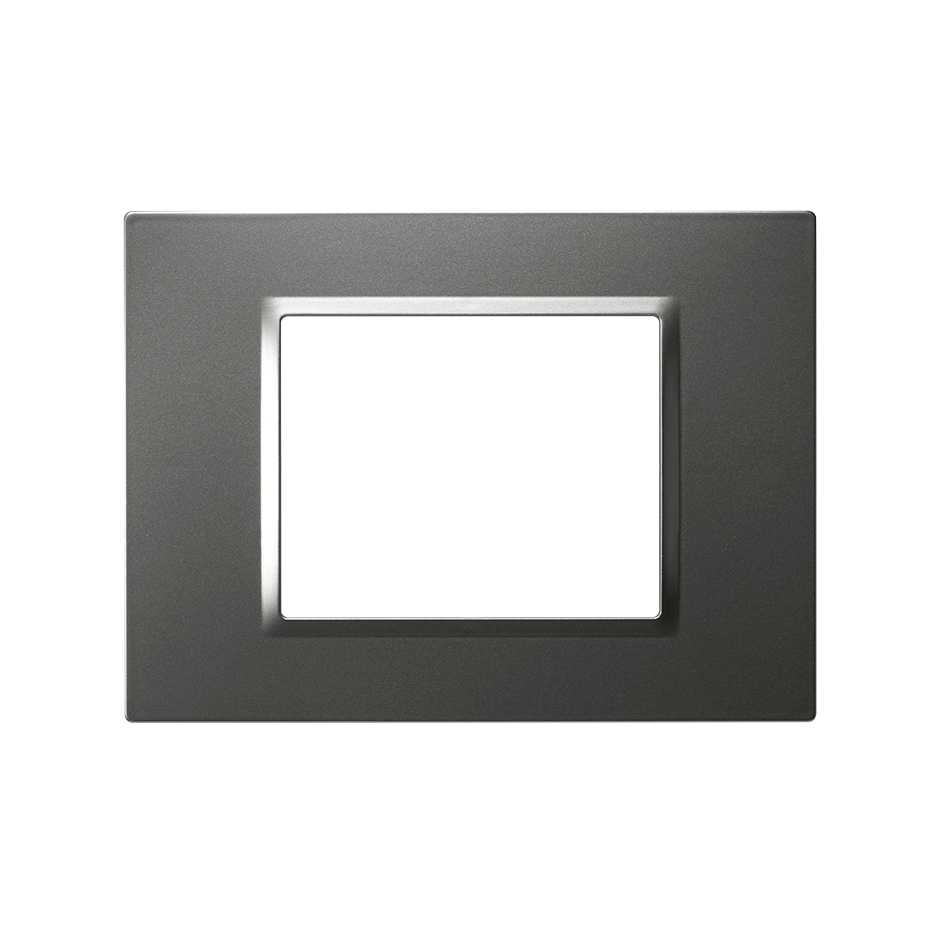 Placa 4x2 de 3 módulos prata Simon 82 Prisma