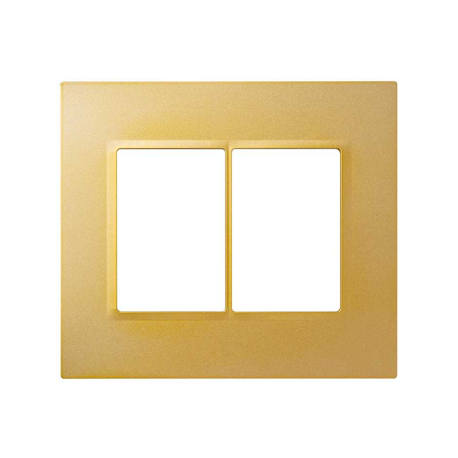 Placa 4x4 de 6 módulos dourado Simon 82 Prisma