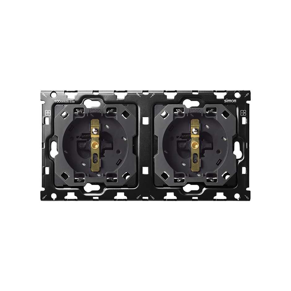 Back kit for 2 2P+E Simon 100 sockets