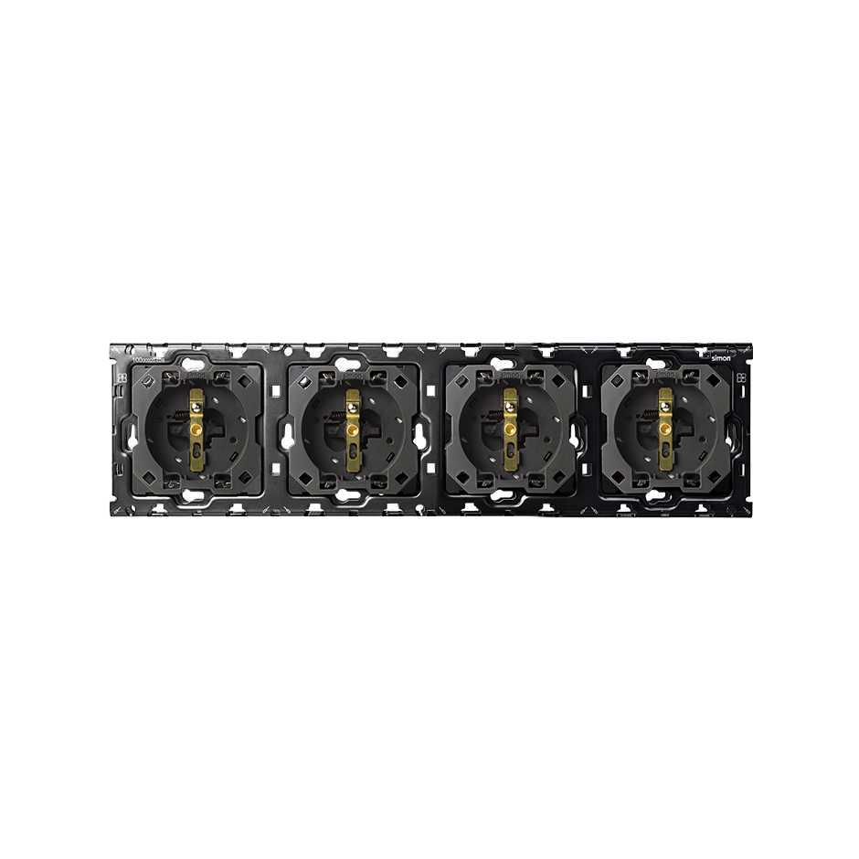 Back kit for 4 2P+E sockets Simon 100