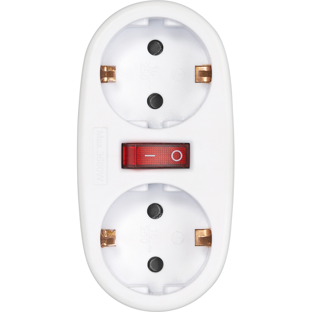 ADAPTER 2 SOCKETS FRONT SWITCH