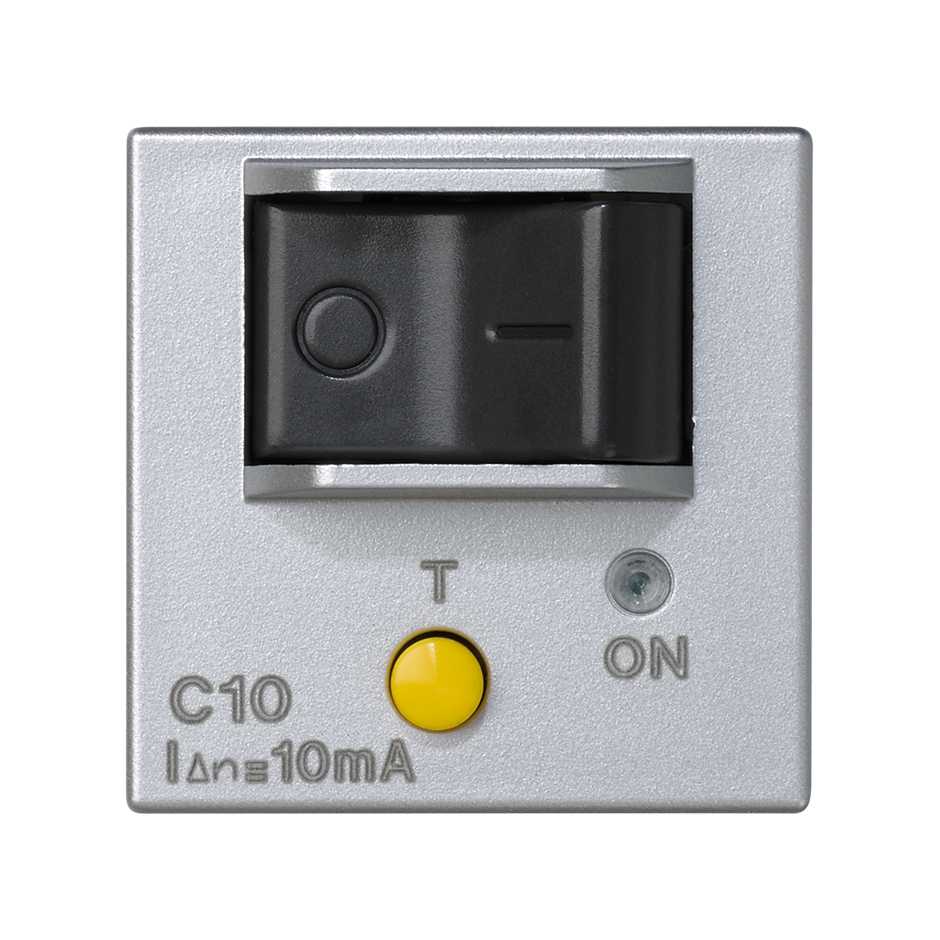 Disjoncteur magnétothermique/différentiel 10A-10 mA pour 1 élément avec plaque aluminium Simon K45