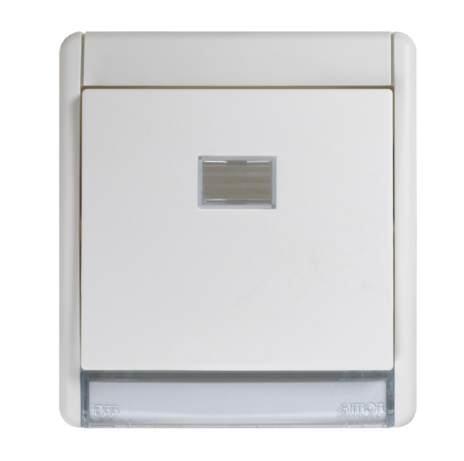 Monobloc push button IP55 10AX 250V~ with quick terminal connection white Simon Aqua
